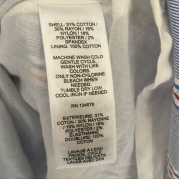 NWT VINEYARD VINES Striped Seersucker Tie Dress Bimini Blue - Picture 5 of 6